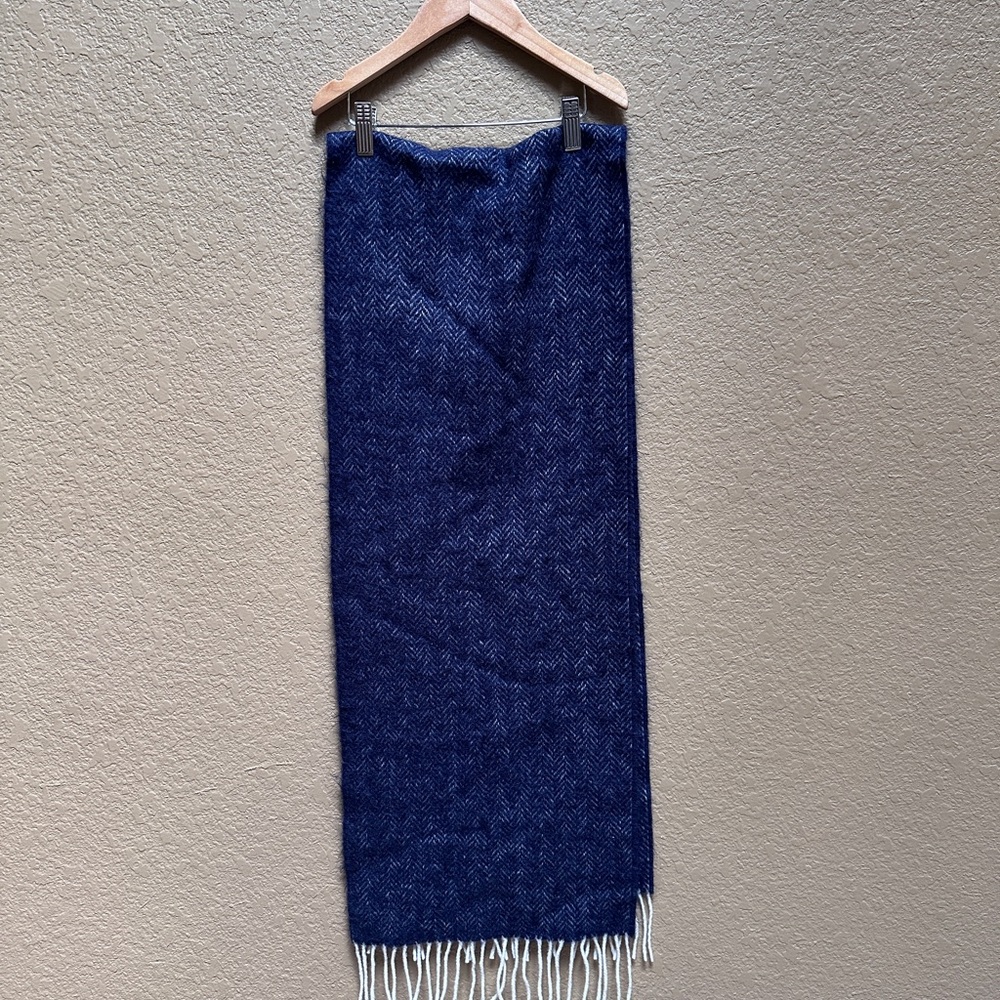 J. Crew Blue Fringe scarf